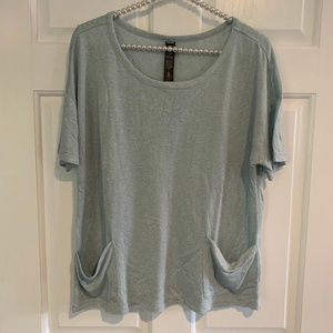 RBX Ladies Short Sleeve Wide Neck Shimmer Tee Size M
